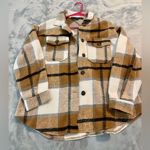 Plaid button down shacket